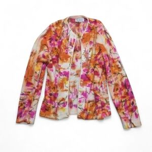 Vintage Premier Angora & Lambswool Floral Cardigan 1950s–1960s – Soft Fuzzy Knit